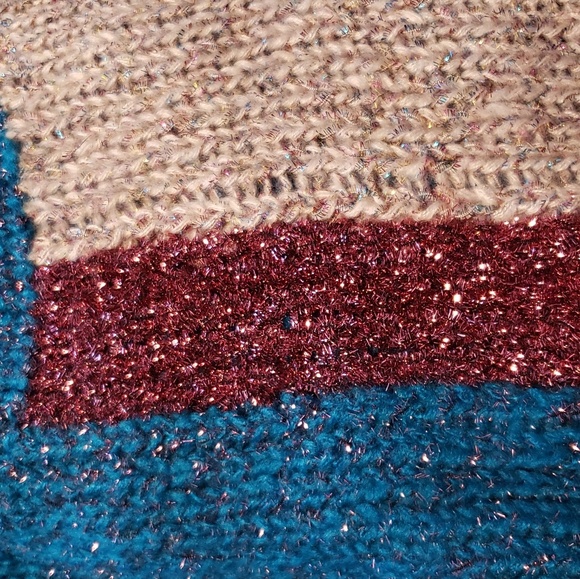 Prima tinsel Blue color block Sparkle Sweater - Picture 3 of 5